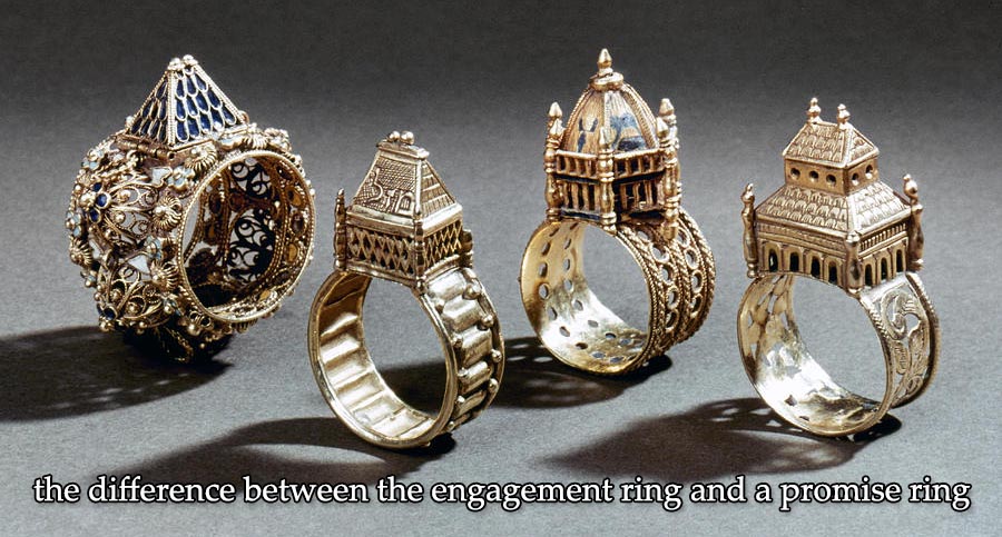 the difference between the engagement ring and a promise ring